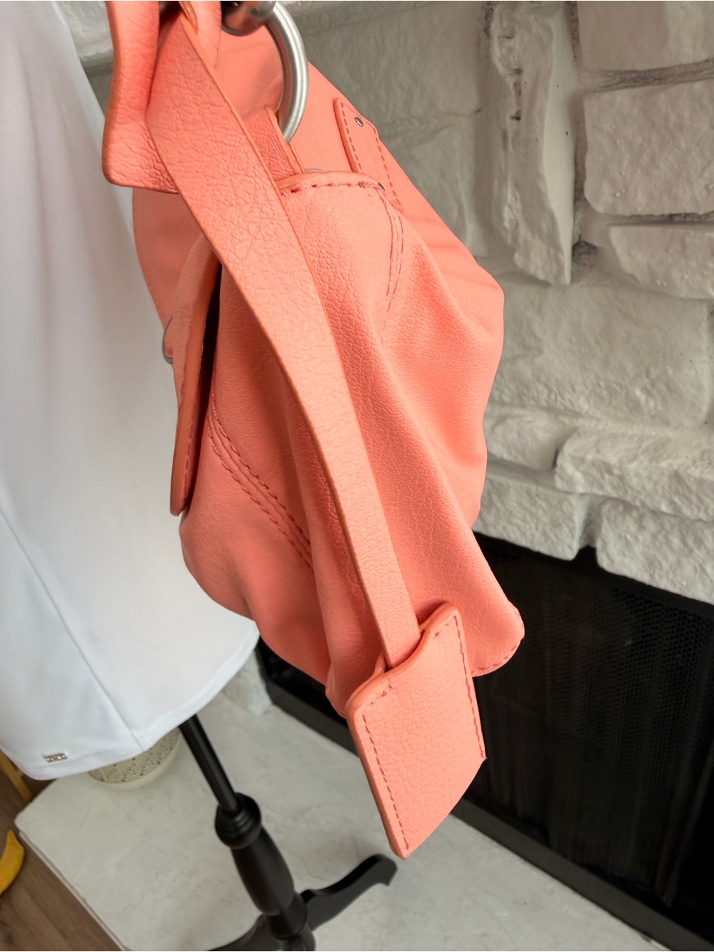 Calvin Klein Canna Coral Turnlock Ruched Shoulder Bag Retro Y2K - Picture 4 of 10
